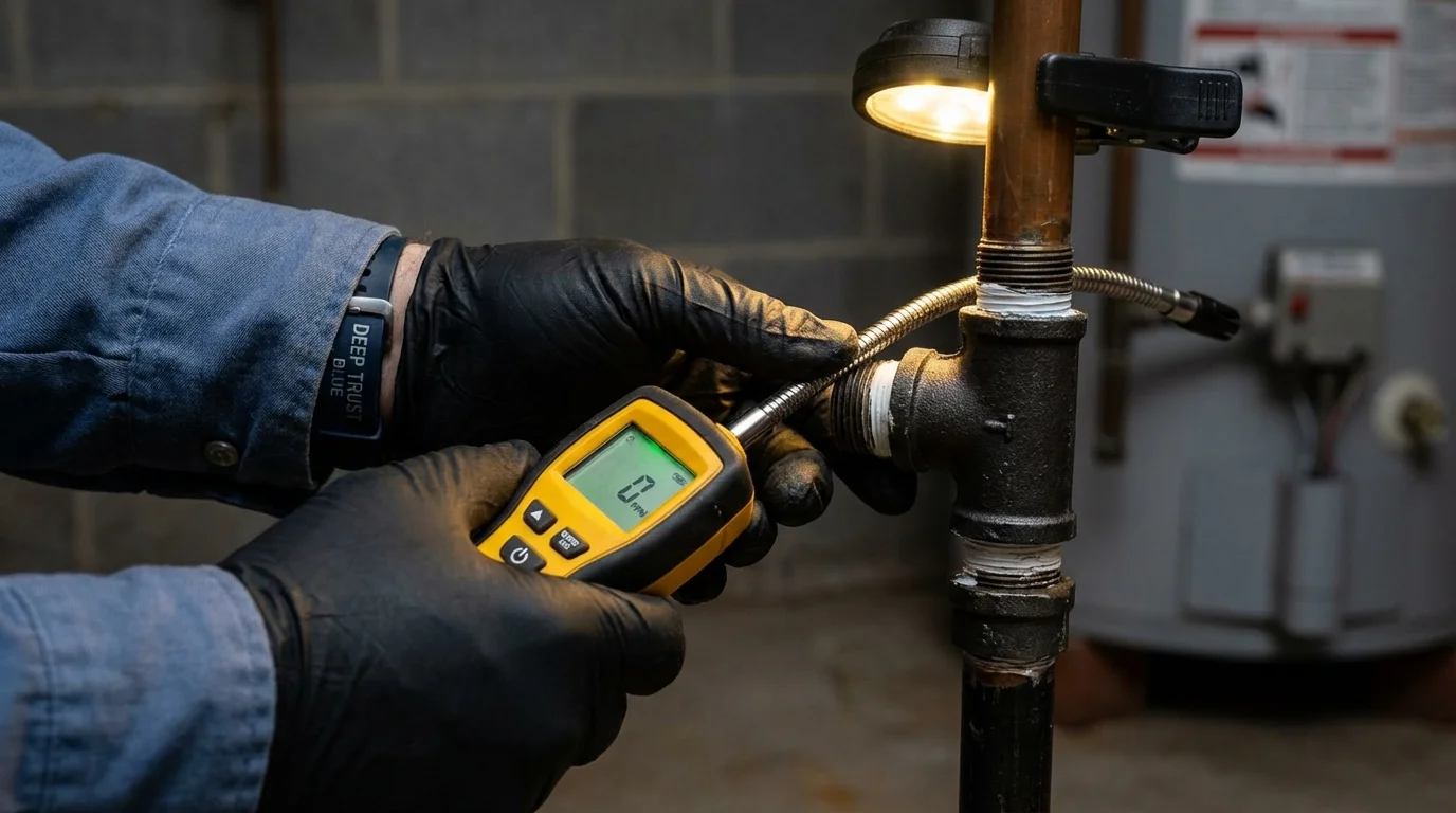 Gas leak detection with electronic sniffer by Johns Plumbing LLC in El Campo